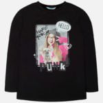Dievčenské tričko s potlačou dievčaťa Mayoral čierne Hard Rock Punk | Welcomebaby.sk