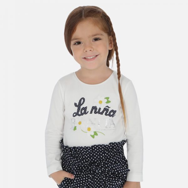 Bavlnené tričko s nápisom La niña bonita Mayoral | Welcomebaby.sk