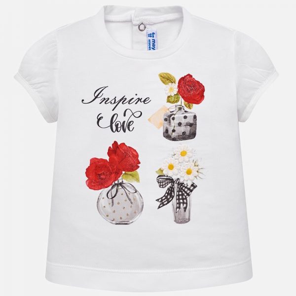 Bavlnené tričko s kvetmi Mayoral | Welcomebaby.sk