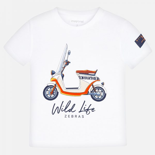 Bavlnené tričko s potlačou motorka Mayoral | Welcomebaby.sk