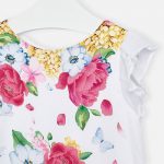 Saténové šaty s ružovými kvetmi Mayoral | Welcomebaby.sk