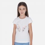 Dievčenské bavlnené tričko s potlačou topánky Mayoral | Welcomebaby.sk