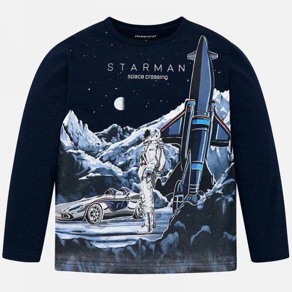 Chlapčenské tričko s potlačou Vesmír a nápisom Starman Mayoral | Welcomebaby.sk