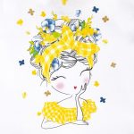 Dievčenský kockovaný kraťasový set s tričkom s volánom Mayoral žltý | Welcomebaby.sk