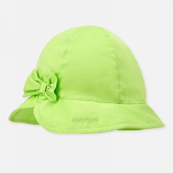 Dievčenský bavlnený klobúčik s mašľou Mayoral zelený | Welcomebaby.sk