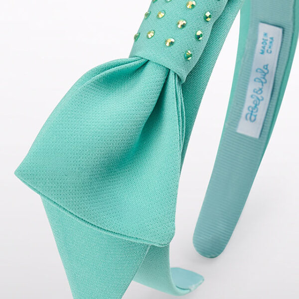 ABEL & LULA Čelenka s veľkou mašľou aqua 5473 | Welcomebaby.sk