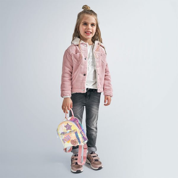 Dievčenská menčestrová bunda s jemnou kožušinkou Mayoral ružová | Welcomebaby.sk