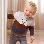 Chlapčenský trojfarebný sveter s macom Mayoral newborn sivý