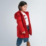 Dievčenská predĺžená bunda s kapucňou Mayoral červená