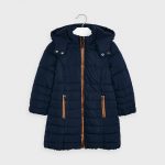 MAYORAL Dievčenská predĺžená bunda s kapucňou tmavomodrá Long jacket navy blue 4415 | Welcomebaby.sk