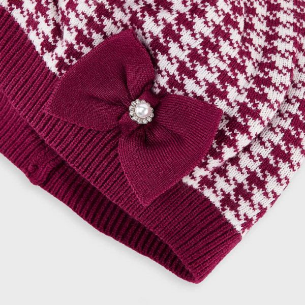Dievčenská vzorovaná čiapka, šál a rukavice Mayoral cherry | Welcomebaby.sk