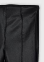 Dievčenské koženkové legínové nohavice Mayoral čierne