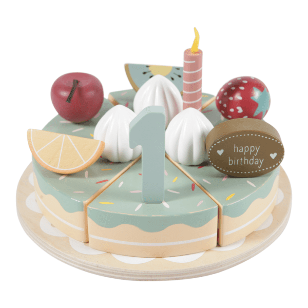 Drevená narodeninová torta Little Dutch pastelová