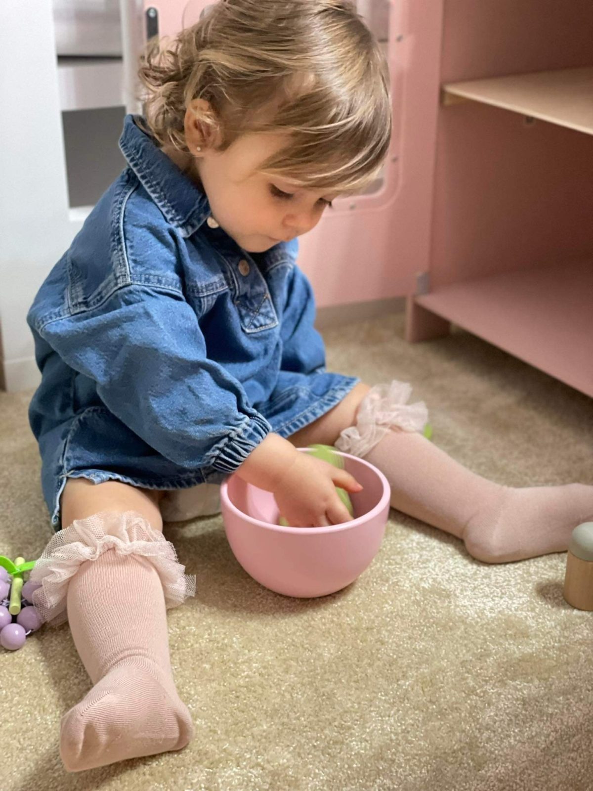 Hladké podkolienky s tylovým volánom Cóndor staroružová old rose | Welcomebaby.sk