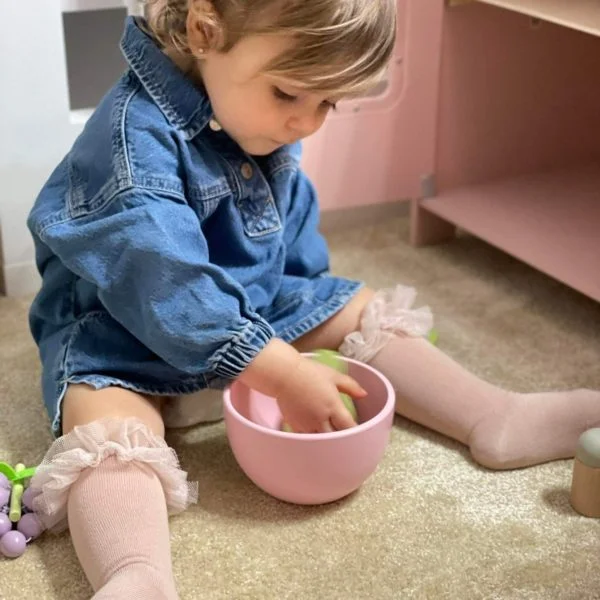 Hladké podkolienky s tylovým volánom Cóndor staroružová old rose | Welcomebaby.sk