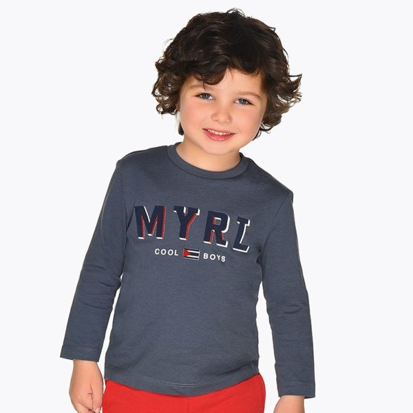 Chlapčenské tričko s nápisom MYRL Cool Boys Mayoral sivé