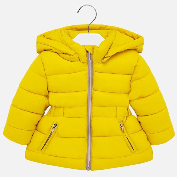 Dievčenská bunda s odopínateľnou kapucňou Mayoral žltá