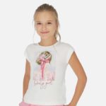 Dievčenské tričko s dievčaťom a nápisom Lovely girl Mayoral malvar