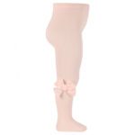 CÓNDOR Hladké pančuchy 674 nude s veľkou velvet mašľou Tights with velvet bow 2489 | Welcomebaby.sk