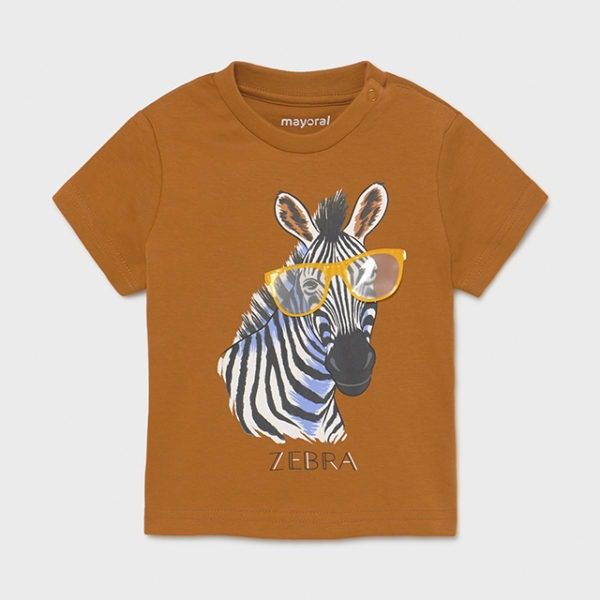 Chlapčenské baby tričko s potlačou zebra Mayoral hnedé | Welcomebaby.sk