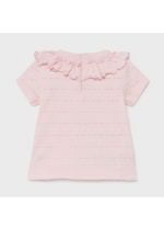 Dierkované tričko s volánikom okolo krku Mayoral baby ružová | Welcomebaby.sk