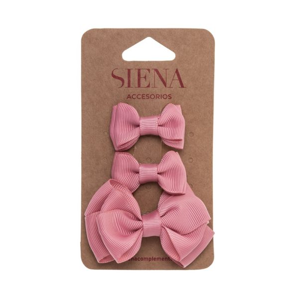 Elegantná mašľa do vlasov 3set Siena staroružová antique pink | Welcomebaby.sk