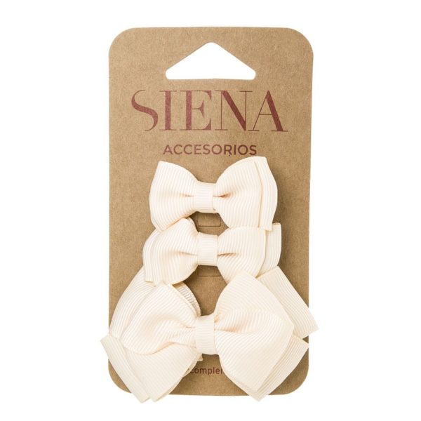 Elegantná mašľa do vlasov 3set Siena krémová cream | Welcomebaby.sk