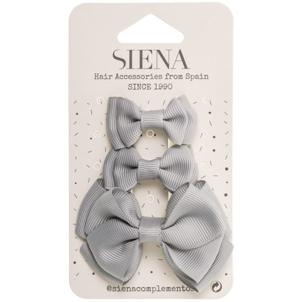 Elegantná mašľa sivá svetlá do vlasov 3set Siena Pack of three hairbows light grey | Welcomebaby.sk