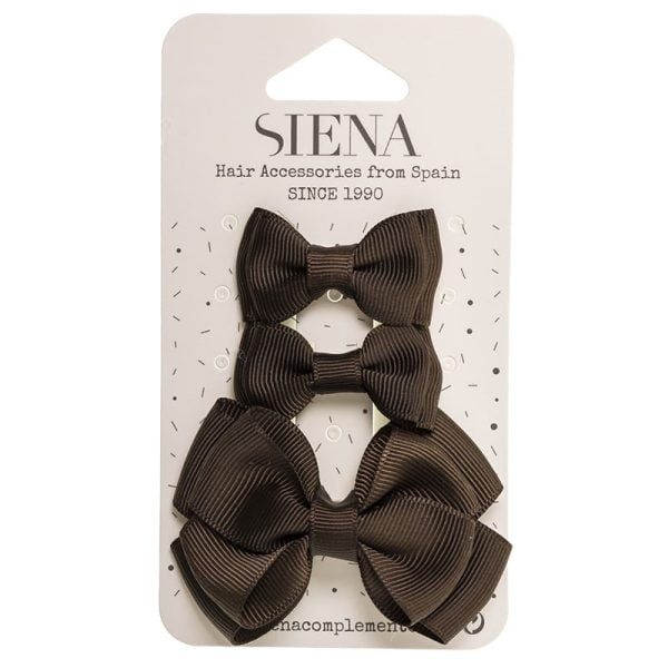 Elegantná mašľa do vlasov 3set Siena hnedá brown | Welcomebaby.sk