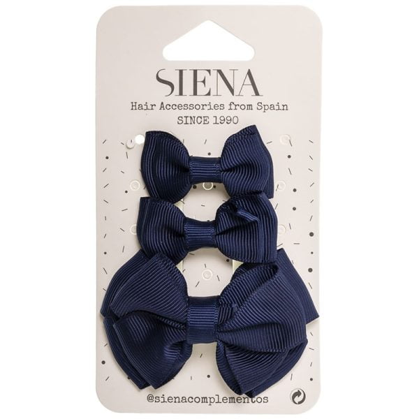 Elegantná mašľa navy blue do vlasov Siena tmavomodrá | Welcomebaby.sk
