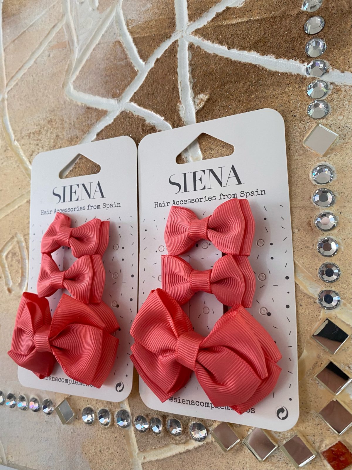 Elegantná mašlička do vlasov 3set sýta korálová | Welcomebaby.sk