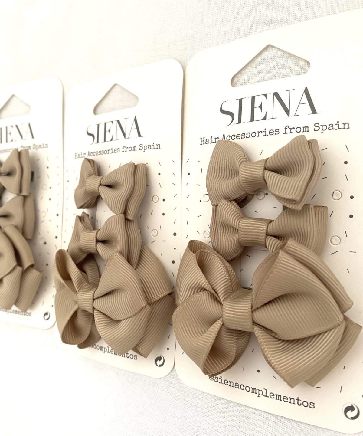 Elegantná mašľa do vlasov 3set Siena béžová | Welcomebaby.sk