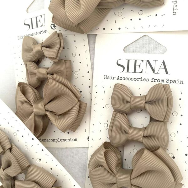 Elegantná mašlička do vlasov 3set Siena béžová | Welcomebaby.sk