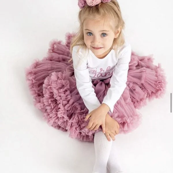 Objemná tutu sukňa dolly skirt Manufaktura F dusty pink ružová | Welcomebaby.sk