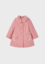 Štruktúrovaný baby kabát Structured knit coat baby Mayoral ružový blush 2432 | Welcomebaby.sk