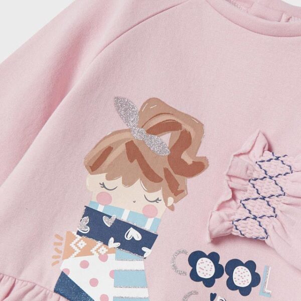 Teplákové šaty s gumičkovými rukávmi Fleece dress baby Mayoral ružové 2956 | Welcomebaby.sk