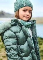 Dievčenská dlhá bunda Long padded jacket girl Mayoral zelená lake 448838 | Welcomebaby.sk