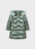 Dievčenská dlhá bunda Long padded jacket girl Mayoral zelená lake 448838 | Welcomebaby.sk