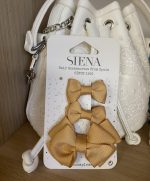 Elegantná mašľa do vlasov 3set Siena horčicová curry | Welcomebaby.sk