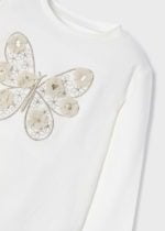 MAYORAL Dievčenské tričko s dlhým rukávom s potlačou motýľ a 3D kvety Long sleeve butterfly 4093 | Welcomebaby.sk