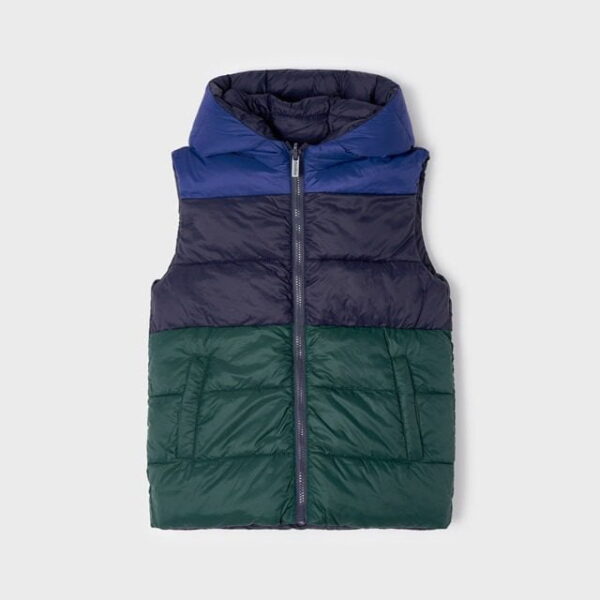 MAYORAL Chlapčenská obojstranná vesta Reversible gilet boy tmavomodrá zelená | Welcomebaby.sk