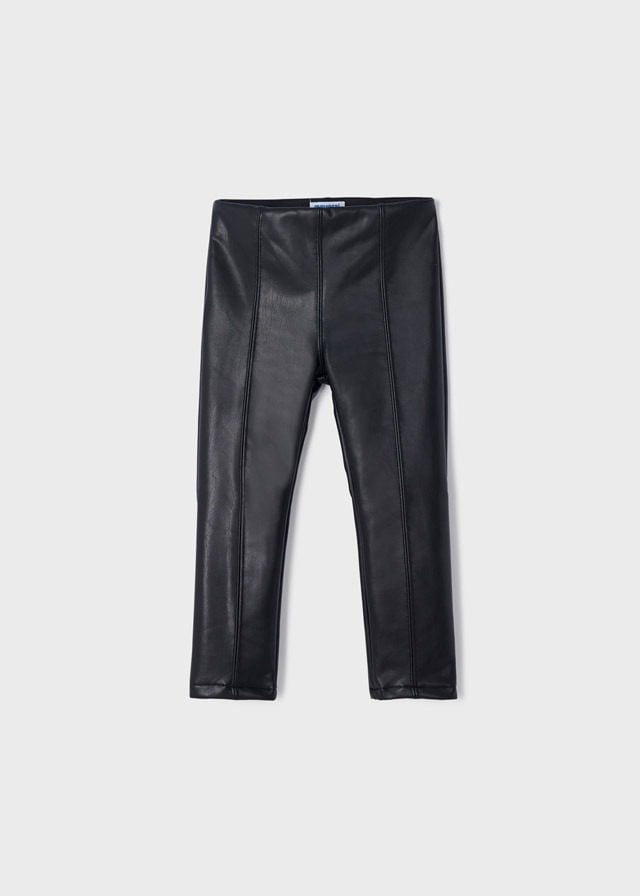 MAYORAL Koženkové legíny čierne Leatherette leggings black 4763 | Welcomebaby.sk