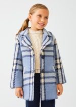 ABEL & LULA Károvaný kabát modrý Plaid coat blue 5828 | Welcomebaby.sk