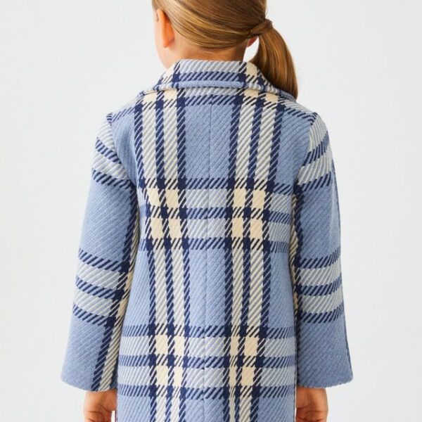 ABEL & LULA Károvaný kabát modrý Plaid coat blue 5828 | Welcomebaby.sk
