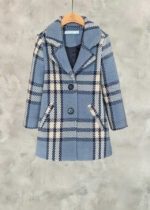 ABEL & LULA Károvaný kabát modrý Plaid coat blue 5828 | Welcomebaby.sk