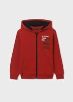 MAYORAL Chlapčenská mikina na zips s kapucňou Hoodie boy Goji berry červená 7465 | Welcomebaby.sk