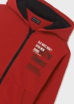 MAYORAL Chlapčenská mikina na zips s kapucňou Hoodie boy Goji berry červená 7465 | Welcomebaby.sk