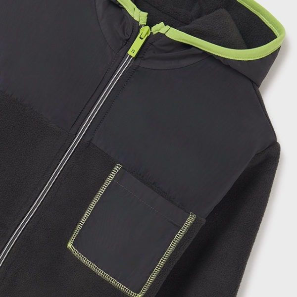 MAYORAL Chlapčenská flísova mikina na zips Fleece hoodie carbon sivá 7466 | Welcomebaby.sk