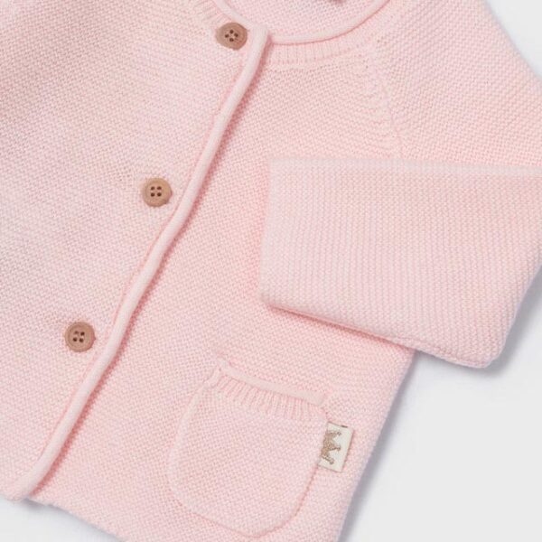 MAYORAL Dievčenský pletený sveter s ponožkami Knit long cardigan with socks newborn ružový 1346 | Welcomebaby.sk