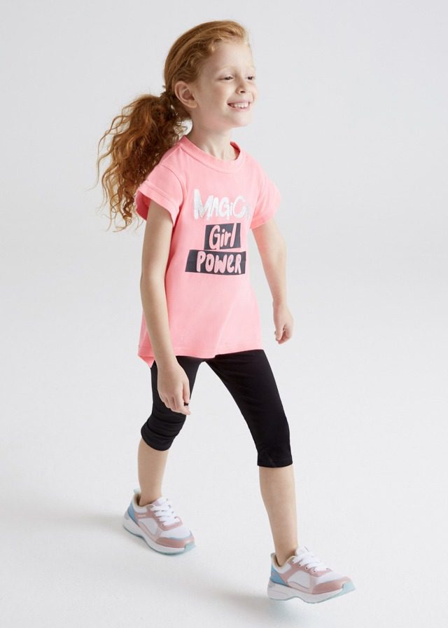 MAYORAL Legíny s tričkom Power Short leggings girl ružová 3764 | Welcomebaby.sk